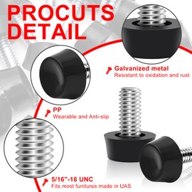 20 PCS 5/16"-18 UNC Thread Adjustable Furniture levelers Screw Feet,Galvanized Steel Furniture Legs Floor Glide levelers Screw Furniture Leveling Feet Extenders for Table,Chair,Desk,Cabinet,Patio Legs