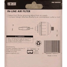 Norge 3pk Disposable Air Tool Inline Filters Paint Sprayer Autobody Compressor Line