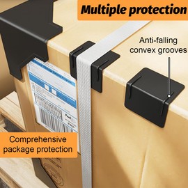 CJQRL 40 pieces edge protection set for tensioned goods with ratchet, edge protection lashing straps, edge protection angle lock, truck edge protection, for lashing straps with 20 mm width