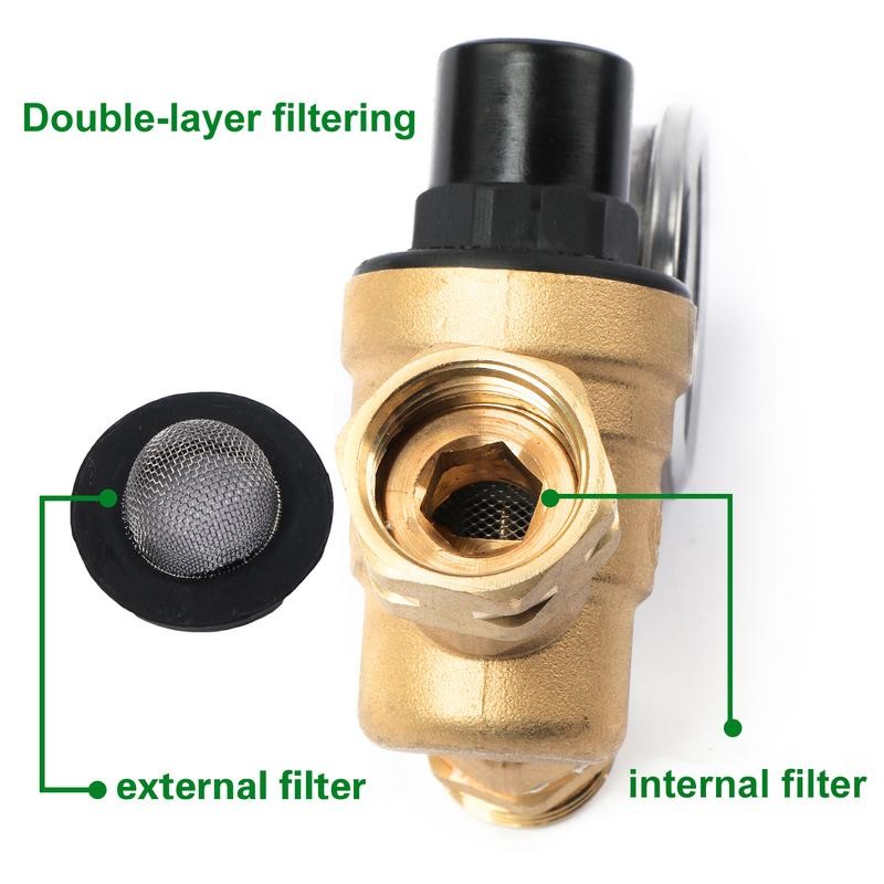 U.S. Solid Brass Water Regulator Valve 3/4" Adjustable Pressure Regulator