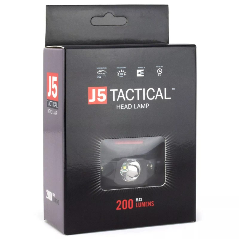 J5 TACTICAL BRIGHT LED HEADLAMP 4 MODES WITH RED and