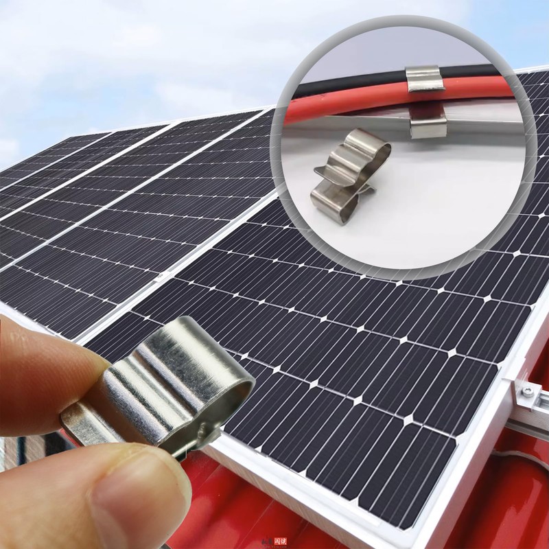 Solar Cable Clips, Solar Panel Cable Clips, Silver Tone Metal