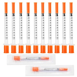 50 Pack 1mL 30G 8mm Laboratory Syringes for Liquid Dispensing