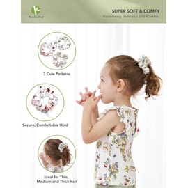 BambooBud Baby Girls Hair Scrunchies Hair Ties for Girl Kids 3PCS Hair Accessories Toddler Infants Kids Elastics, Leopard/Rabbit/Star