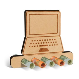 Giftota Funny Laptop Money Gifts, Birthday Gifts Made of Wood, Money Gift for Friends, Family, Lovers