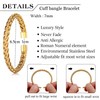 WFYOU 3PCS Stainless Steel Bracelets for Men Gold Roman Numeral