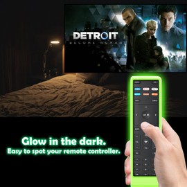 Remote Case Compatible with Vizio Smart TV Remote Control, XRT136 LCD LED Controller Cover, Lightweight Anti-Slip Shockproof Silicone Skin Sleeve Dark Glow Green