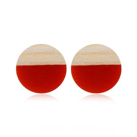 Retro Wooden Resin Geometric Bar Drop Dangle Earrings Layered Leopard for Women Polymer Clay Lightweight Statement Jewelry-J