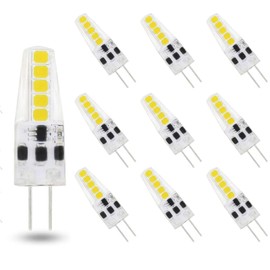 DOPKUSS G4 LED Bulb 10 Pack Bi-Pin Base AC 12V 24V G4 LED Bulb 2W 20W Halogen Replacement 6000K Warm White Dustproof Shockproof (G4 Led Light Bulb 6000K 10packs)