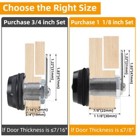 RealPlus 6 Pack Combination Cam Lock 1-1/8" Cylinder Coded Cabinet Lock Metal Security Locks Black Password Lock for Cabinet Drawers