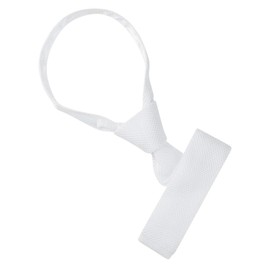 Allegra K Men's Self-Tied Solid Color Skinny Flat Tips Designed Knit Ties One Size White