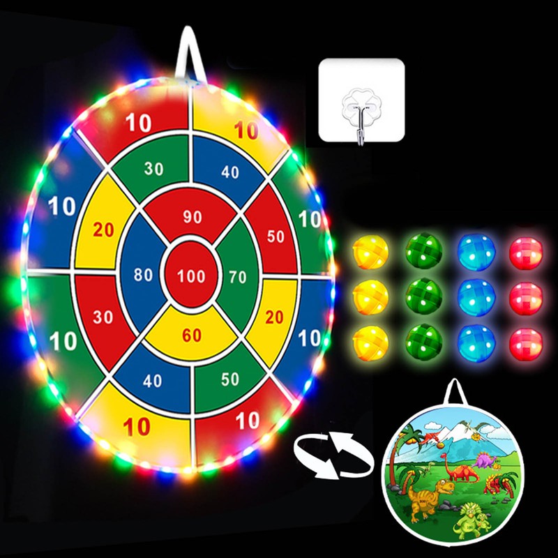 Sticky Ball Board Foldable Dart Board with LED 8 Mode