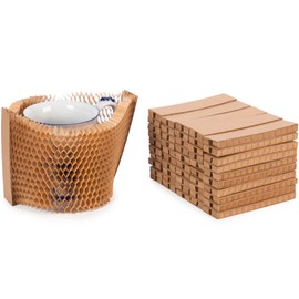 IDL Packaging 4" Flexi-Hex™ Honeycomb Packing Paper Sleeves, XS, Brown, Pack of 50 - Adaptable to Any Shape Cushioning Packaging with Modern Design - Flexible & Reusable Wrap Bags for Moving