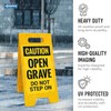 Osha Caution Open Grave Do Not Step On Sidewalk Sign