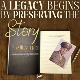 Calm Collective Genuine Leather Legacy Journal | Preserve your Life Story, Celebration of Life, & Memory Keepsake for Grandparents, Mom, Dad