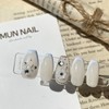 Ice Flower Nail Tips - Short Oval / 아이스 플라워