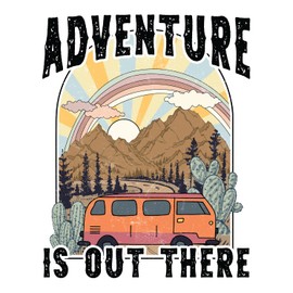 Adventure is Out There 5 Inch Vinyl Decal Bumper Stickers Adventure Outdoor Nature Camping Hiking Travel Mountain Park Wildlife Wilderness Explore CS1545-2PK