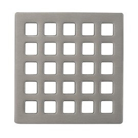 Uni-Green 3-3/4 inch Square Shower Drain Grate - 3.75" Brushed Nickel Shower Floor Drain Cover Replacement - SUS304 Stainless Steel Hair Catcher/Drain Strainer for Bathrooms, Showers