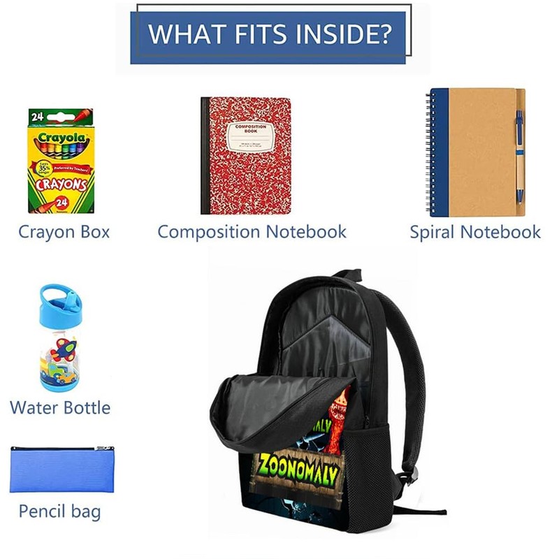 Zoo Print Bookbag Water Resistant Lightweight Durable Backpack School Bag