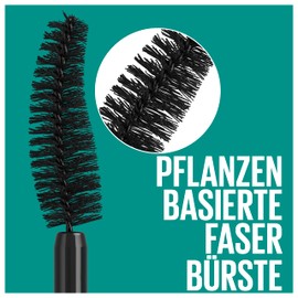 Maybelline New York Mascara for More Volume and Length, Vegan Formula with Natural Ingredients, Green Edition Mega Mascara, No.02 Very Black