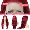 Geomone 30 Inch 99J Burgundy Wig Human Hair 200 Density
