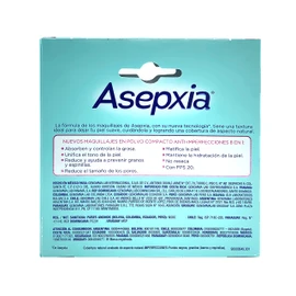 ASEPXIA - Maquillaje en Polvo Tono Canela. Acabado mate, absorbe y controla la grasa, unifica el tono de la piel, sin sensación grasosa. Protección FPS 20 para piel mixta con imperfecciones. Contenido 10g.