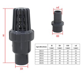Intake Filter with Check Valve Foot Valve Plastic PVC Check Valve Suction Basket Intake Basket PVC Check Valve with Filter