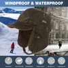 TOP-EX Winter Waterproof Trapper Hats for Men Faux Leather Aviator