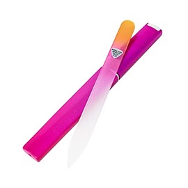 Glass Nail File Manicure Nail Care, Gold/Magenta - Bona Fide Beauty Genuine Czech Glass