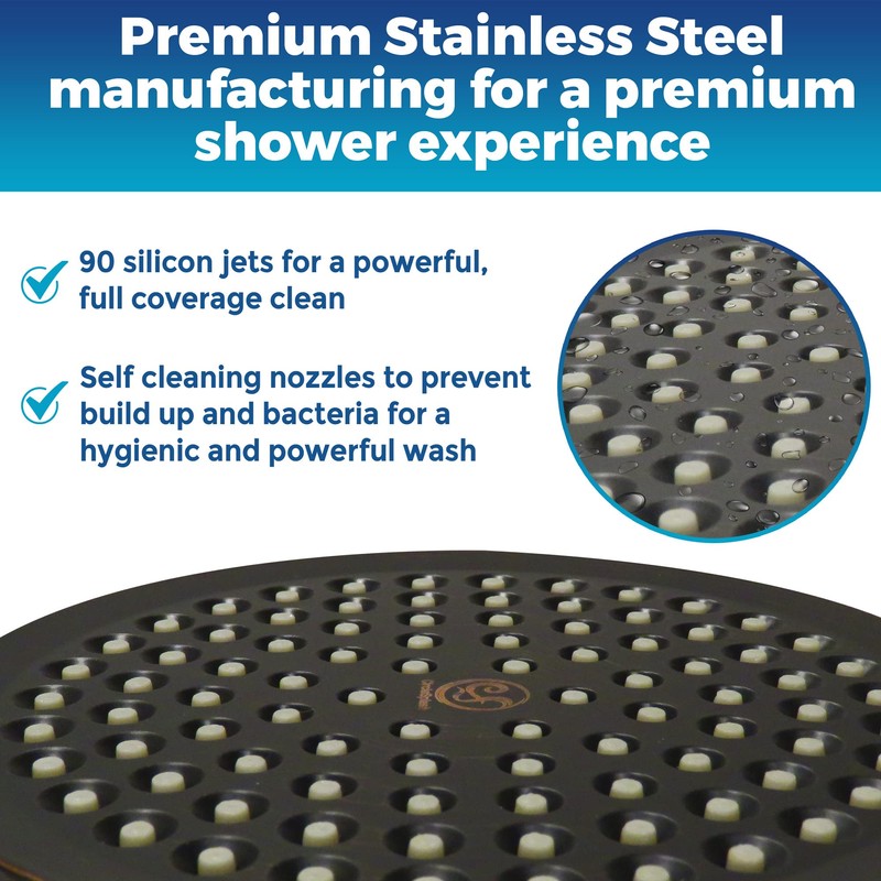 High Pressure Shower Head - Anti-Clogging Silicone Nozzles - 2.5