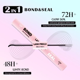 SY-SHUYING Black Lash Bond and Seal Mascara for Long Lasting Waterproof Non Irritating Mild Formula Eye lash Extensions 5ml+5ml