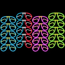 Glow Sticks Bulk Glow Eyeglasses, Glow In The Dark Rave Party Glasses Birthday Wedding Favors Glow Party Supplies Patriotic Decor (20CT Multi)