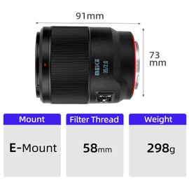 Meike 35mm F2.0 Auto Focus Full Frame STM Stepping Motor Lens Compatible with Sony E Mount Cameras A7 A7R A7IV A7R IV A7III A7RII A7RIII A7SIII A9 A7C A7CII