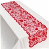 SHOWERORO Dirt Resistant Love Table Runner Washable Reusable Tablecloth for