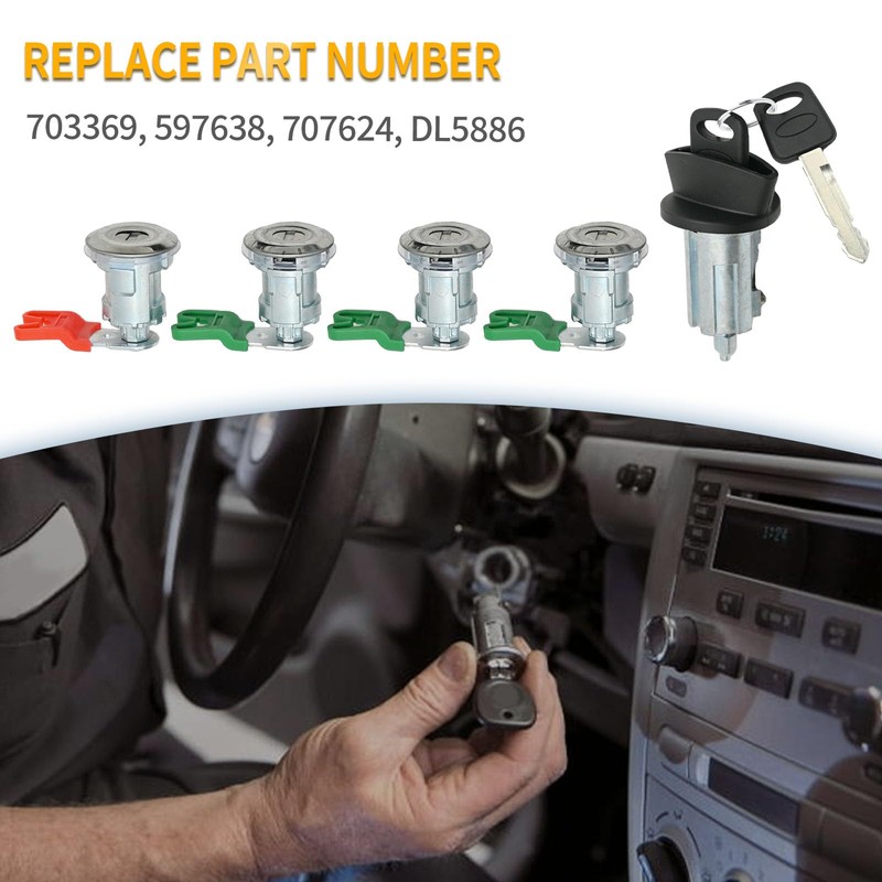 DUZFOREI Door Lock Cylinders & Ignition Switch with Keys Replacement