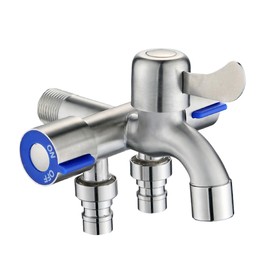 Felimoa Three-way Branch Faucet Metal Fittings, 304 Stainless Steel, Parallel Screw