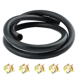 SAVITA 1 m Ø 6 mm Línea de Combustible con Abrazaderas de Manguera de 5 Piezas para Coche Moto，6mm Tubo Gasolina Moto，Kit de Manguera de Gasolina