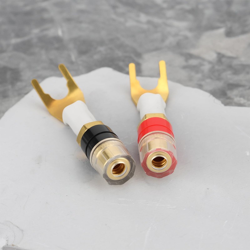 EMSea 2 Pairs Spades Fork Plug to Twist Binding Post