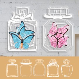 Woyuosn WOYUOSN Transparent Dried Flower Bookmarks, Clear for Pressed Flowers Glass Bottle Wishing Bottle Sticker (40 Pcs Set1)