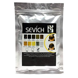 Fibras Capilares de Queratina Sevich 100g Para Cubrir Calvicie, Canas y Dar Volumen Al Cabello Con Optimizador de Fibra (Cafe Claro)
