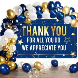 We Appreciate You Decorations Thank You Banner Appreciation Party Decorations with Balloons Thank You For All You Do Backdrop Pastor Teacher Appreciation Gifts Doctor Employee Staff Appreciation