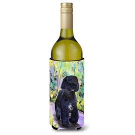Caroline's Treasures SS8264LITERK Portuguese Water Dog Wine Bottle Hugger Bottle Cooler Sleeve Hugger Machine Washable Collapsible Insulator Beverage Insulated Holder
