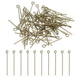 PATIKIL 20mm Open Eye Pins, 150Pcs 21 Gauge Metal Head Pins Needles Eye Pins for Jewelry Making Findings Earring Necklace Bracelet DIY Crafts, Bronze