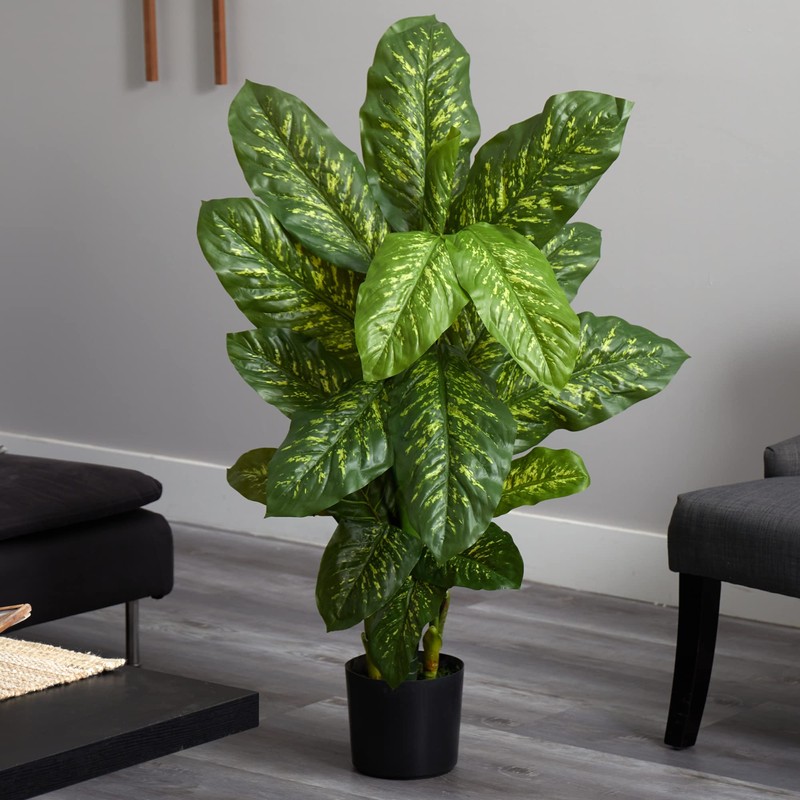Nearly Natural 4ft. Dieffenbachia Plant (Real Touch)