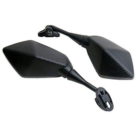 MotorToGo 1Pair Carbon Fiber look Sport Bike Motorcycle Mirrors Compatible for 2001 Yamaha YZF R6