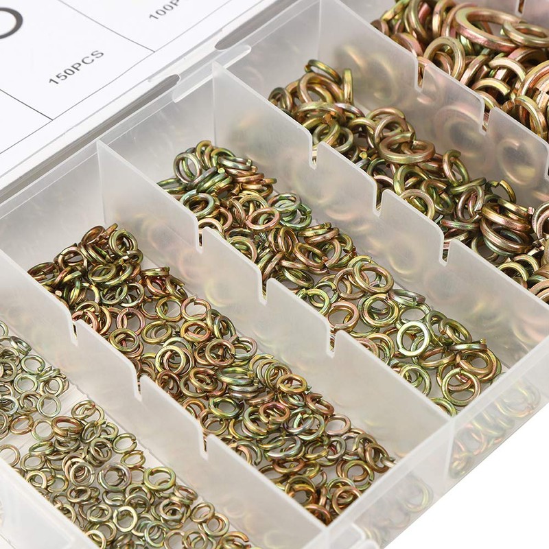 800 Piece Spring Ring Assortment for M3/M4/M5/M6/M7/M8 Spring Steel Pin