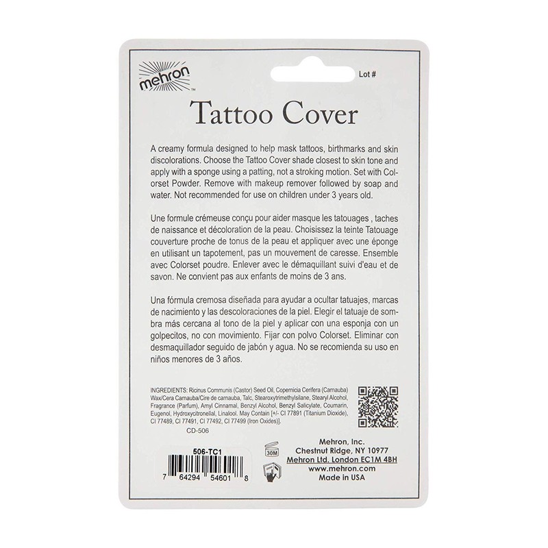 Mehron Makeup Tattoo Cover (.9 oz) (Lightest Color)