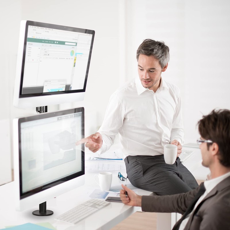 HUANUO Dual Monitor Stand - Vertical Stack Screen Supports Two