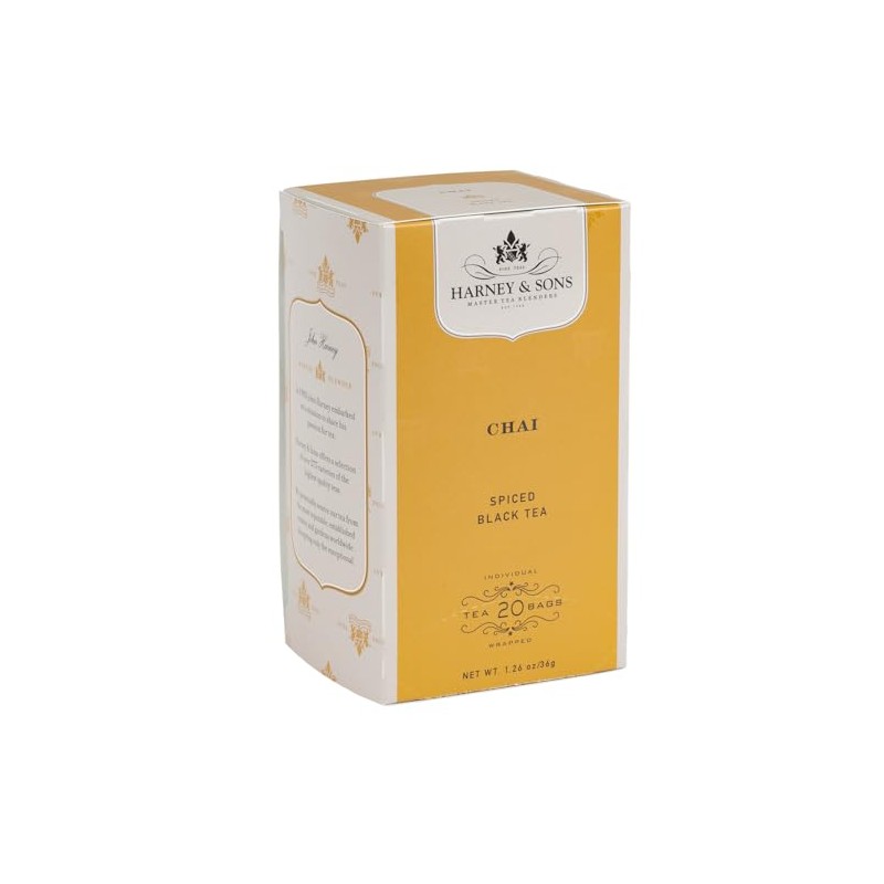 Harney & Sons Chai Tea Bags, 20 count box, Black