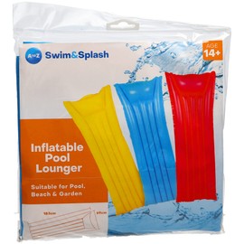 A to Z Swim&Splash Inflatable Pool Lounger, 183 cm x 69 cm, Multi-Colour, Age 14+, for Pool Beach Garden